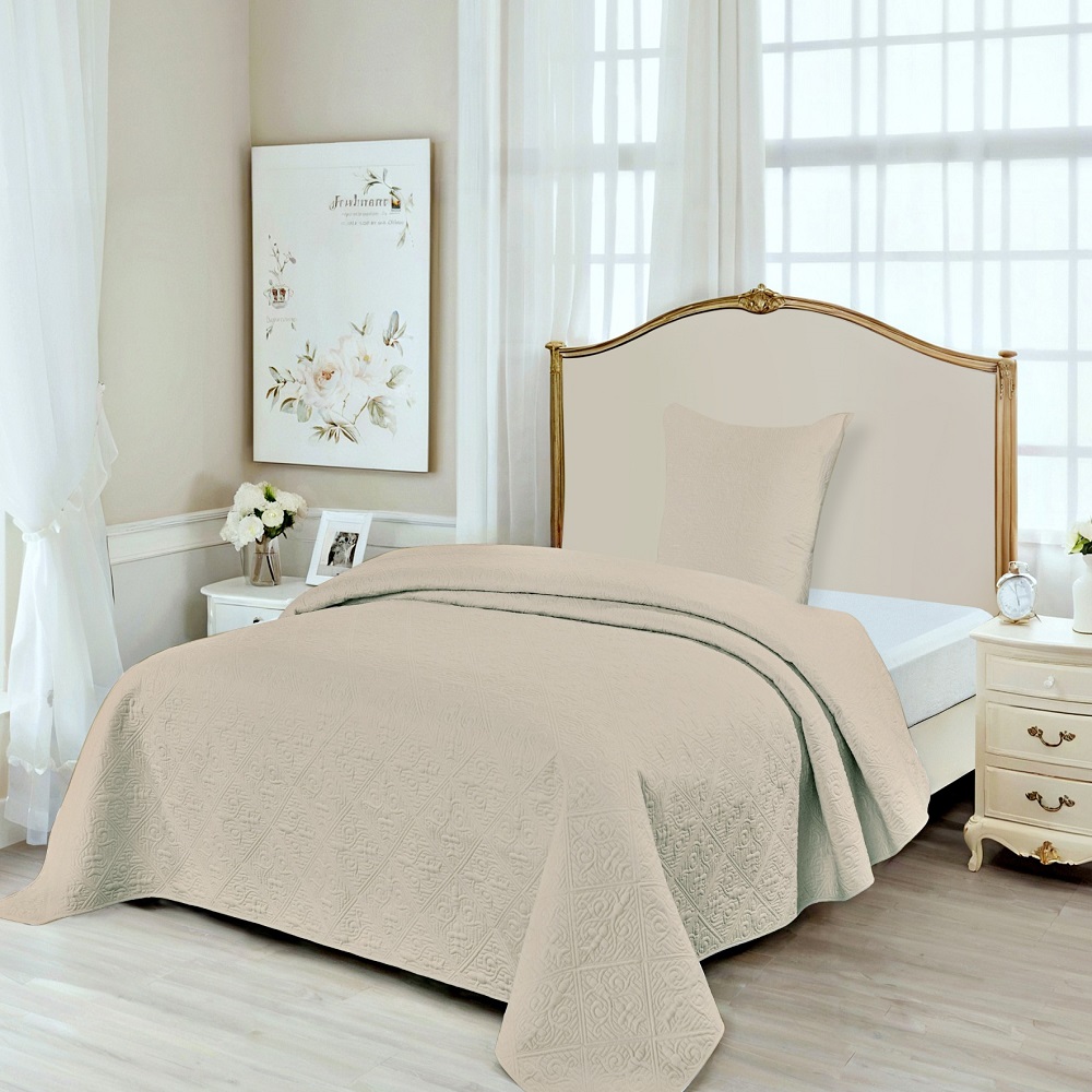 Couvre lit une personne uni Lin